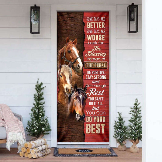 Horse Some Days Are Better Door Cover Christmas Day, Christmas Door Knob Covers, Christmas Outdoor Decoration