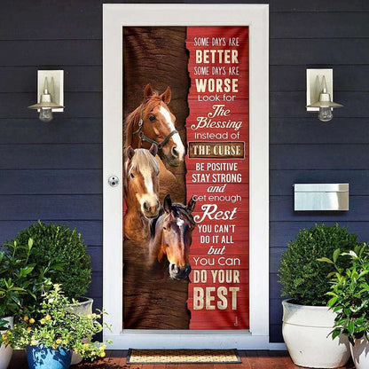 Horse Some Days Are Better Door Cover Christmas Day, Christmas Door Knob Covers, Christmas Outdoor Decoration