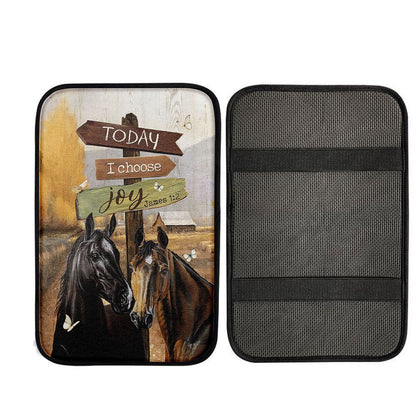 Horse Today I Choose Joy Car Center Console Cover, Christian Car Armrest Accessories