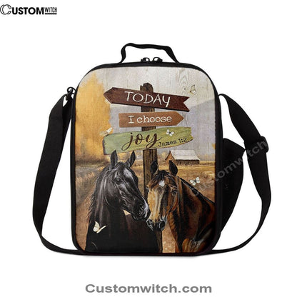 Horse Today I Choose Joy Lunch Bag, Christian Lunch Bag, Religious Lunch Box For School, Picnic