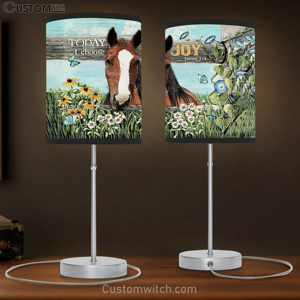 Horse Today I Choose Joy Lamb Gift Table Lamb - Christian Bedroom Decor - Gifts For Horse Lovers