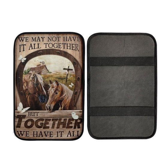 Horse We May Not Have It All Together Car Center Console Cover, Christian Car Armrest Accessories