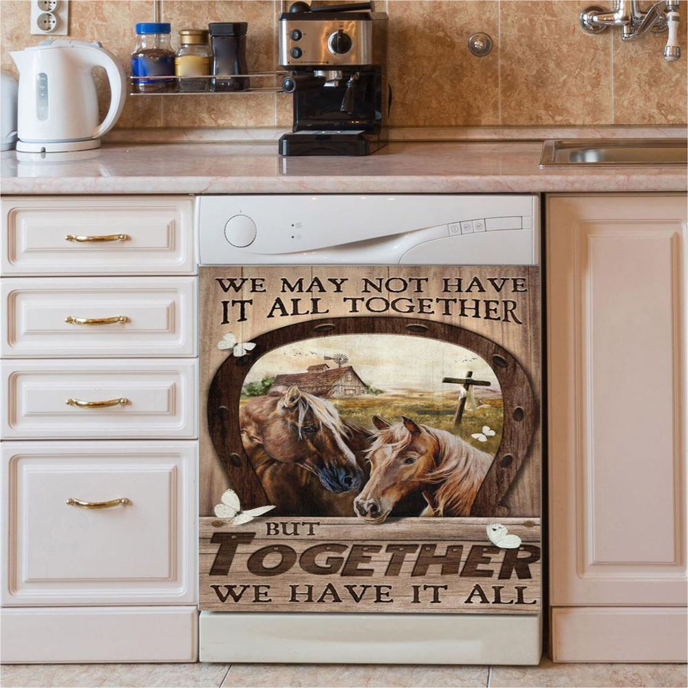Horse We May Not Have It All Together Dishwasher Cover, Christian Dishwasher Stickers, Religious Kitchen Decor
