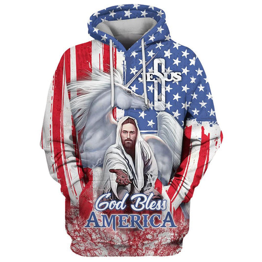 Horse With Jesus Hand 3D Hoodie One Nation Under God Hoodies Jesus Hoodie Men & Women, God 3D Printed Hoodie, Christian Apparel Hoodies