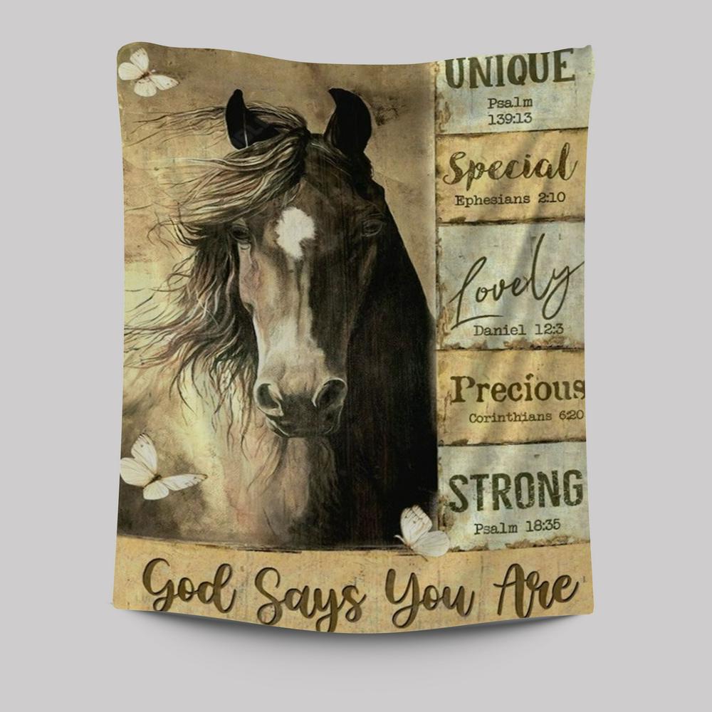 Horse Yellow Background God Says You Are Tapestry