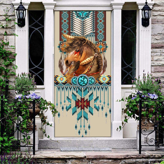 Horse &amp, Native American Door Cover, Christmas Door Knob Covers, Christmas Outdoor Decoration