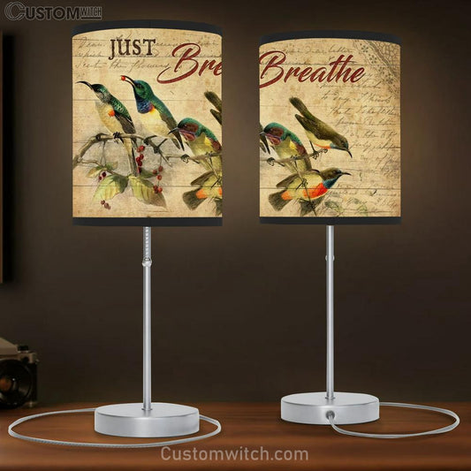 Hummingbird Cranberry Tree Just Breathe Table Lamb