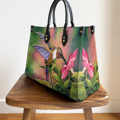 Hummingbird Flowers Beauty Leather Bag, Women's Pu Leather Bag, Best Mother's Day Gifts