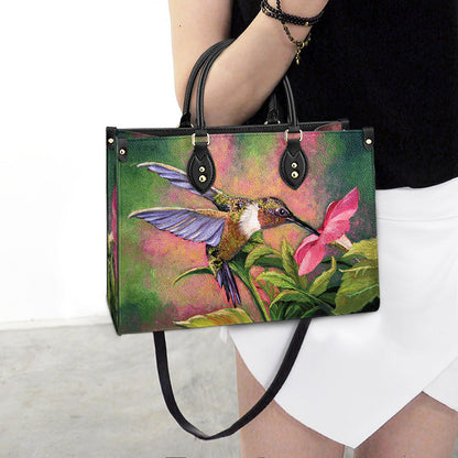 Hummingbird Flowers Beauty Leather Bag, Women's Pu Leather Bag, Best Mother's Day Gifts
