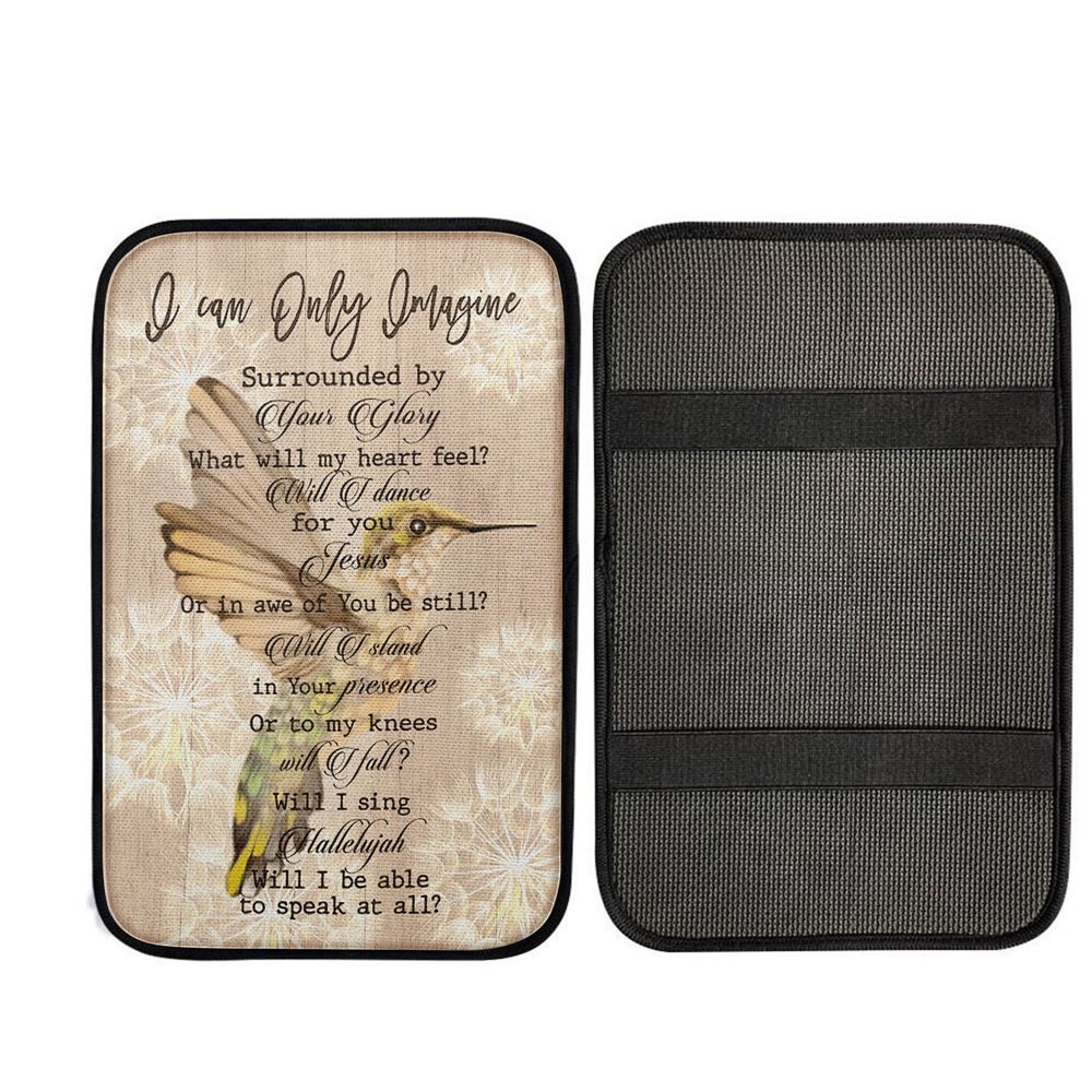 Hummingbird I Can Only Imagine Car Center Console Cover, Christ Car Armrest Accessories