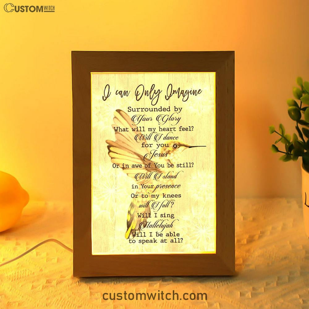 Hummingbird I Can Only Imagine Frame Lamp Art - Christian Art Decor - Religious Gifts Night Light