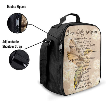Hummingbird I Can Only Imagine Lunch Bag, Christian Lunch Bag, Religious Lunch Box For School, Picnic