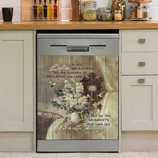 Hummingbird Life Is Not Measured By The Number Of Breaths Dishwasher Cover, Bible Verse Dishwasher Stickers, Christian Inspirational Kitchen Decor