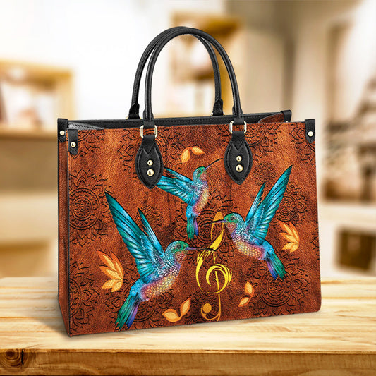 Hummingbird Music Lover Leather Bag, Women's Pu Leather Bag, Best Mother's Day Gifts