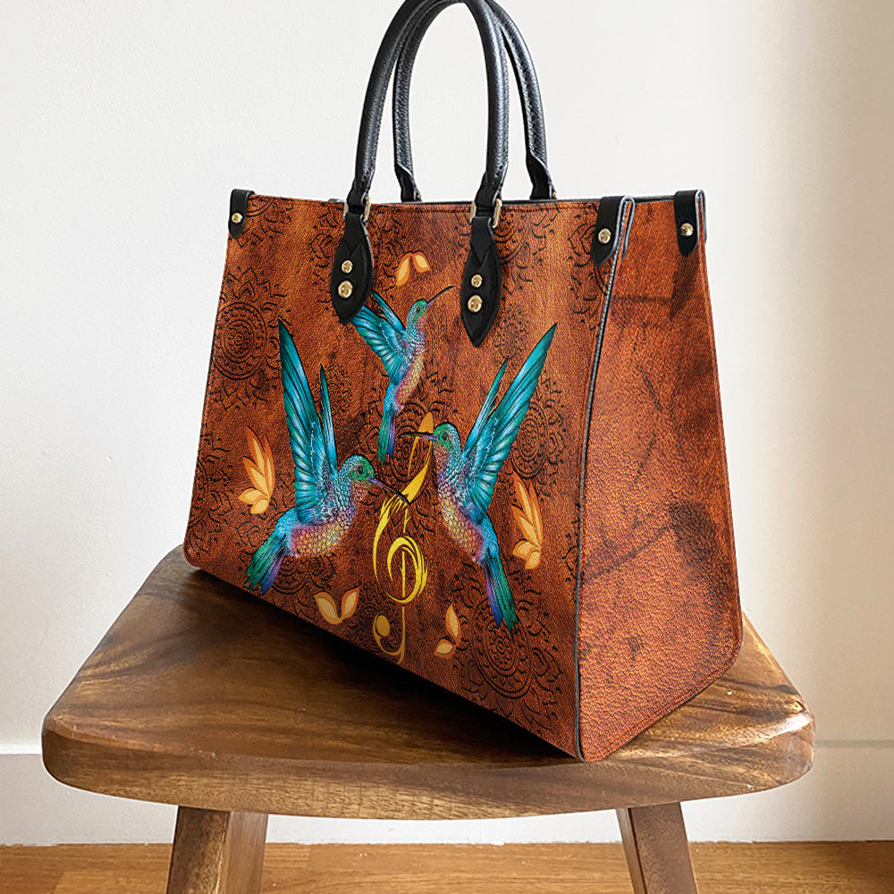 Hummingbird Music Lover Leather Bag, Women's Pu Leather Bag, Best Mother's Day Gifts