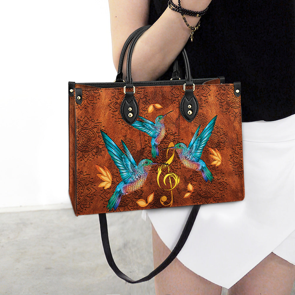 Hummingbird Music Lover Leather Bag, Women's Pu Leather Bag, Best Mother's Day Gifts