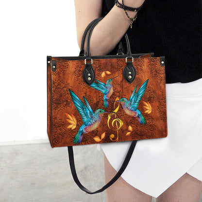 Hummingbird Music Lover Leather Bag, Women's Pu Leather Bag, Best Mother's Day Gifts