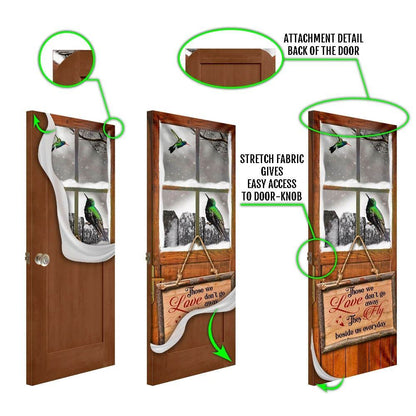 Hummingbird Those We Love Don't Go Away Door Cover, Christmas Door Knob Covers, Christmas Outdoor Decoration