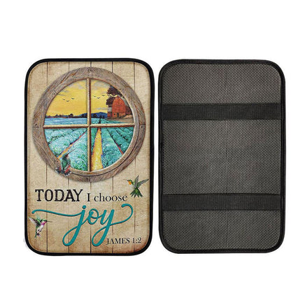 Hummingbird Today I Choose Joy Car Center Console Cover, Christ Car Armrest Accessories