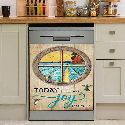 Hummingbird Today I Choose Joy Dishwasher Cover, Bible Verse Dishwasher Stickers, Inspirational Kitchen Decor