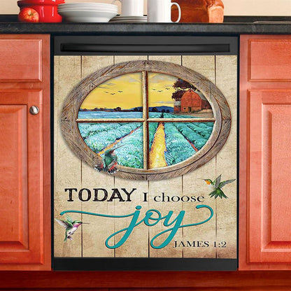 Hummingbird Today I Choose Joy Dishwasher Cover, Bible Verse Dishwasher Stickers, Inspirational Kitchen Decor