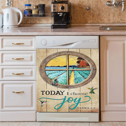 Hummingbird Today I Choose Joy Dishwasher Cover, Bible Verse Dishwasher Stickers, Inspirational Kitchen Decor