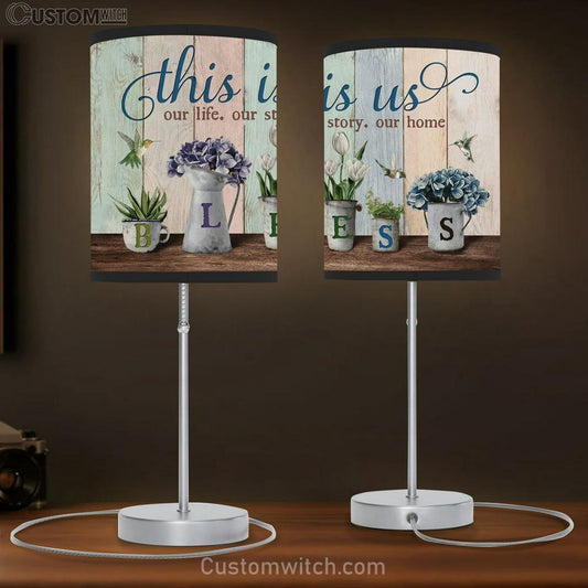 Hydrangea Flower Hummingbird Tulip Painting This Is Us Table Lamb