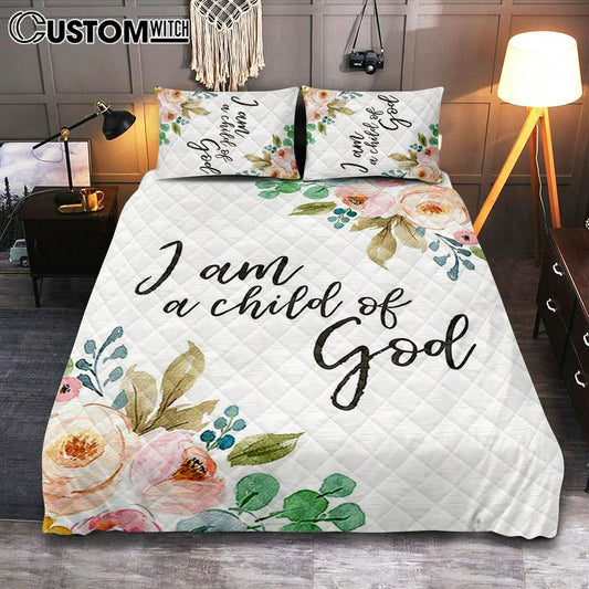 I Am A Child Of God Quilt Bedding Set Prints - Scripture Cover Twin Bedding Decor For Kids Bedroom Girls Boys Room