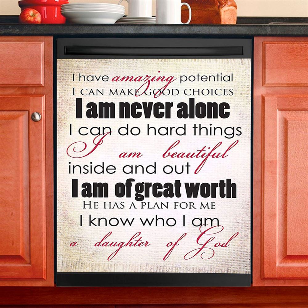 I Am A Daughter Of God Dishwasher Cover , Christian Dishwasher Stickers