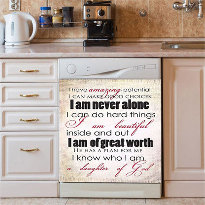 I Am A Daughter Of God Dishwasher Cover , Christian Dishwasher Stickers