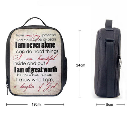 I Am A Daughter Of God Lunch Bag, Christian Lunch Bag, Religious Lunch Box For School, Picnic