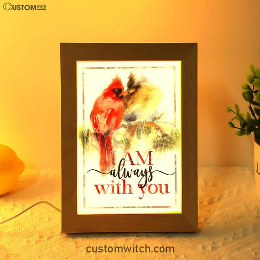 I Am Always With You Cardinal Christian Night Light - Bible Verse Decor - Scripture Art