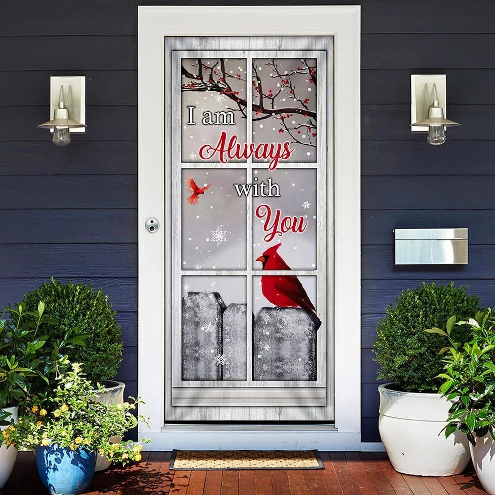 I Am Always With You, Cardinal Door Cover, Christmas Door Knob Covers, Christmas Outdoor Decoration