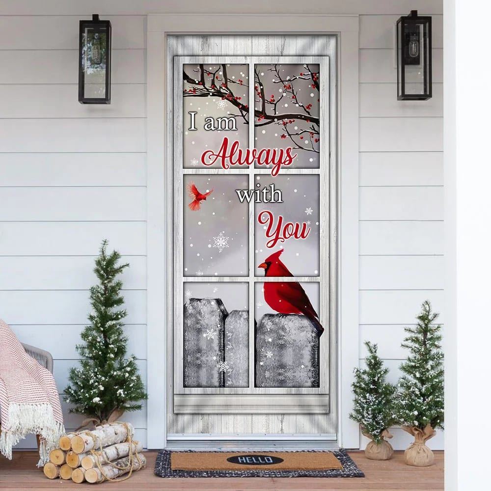 I Am Always With You, Cardinal Door Cover, Christmas Door Knob Covers, Christmas Outdoor Decoration