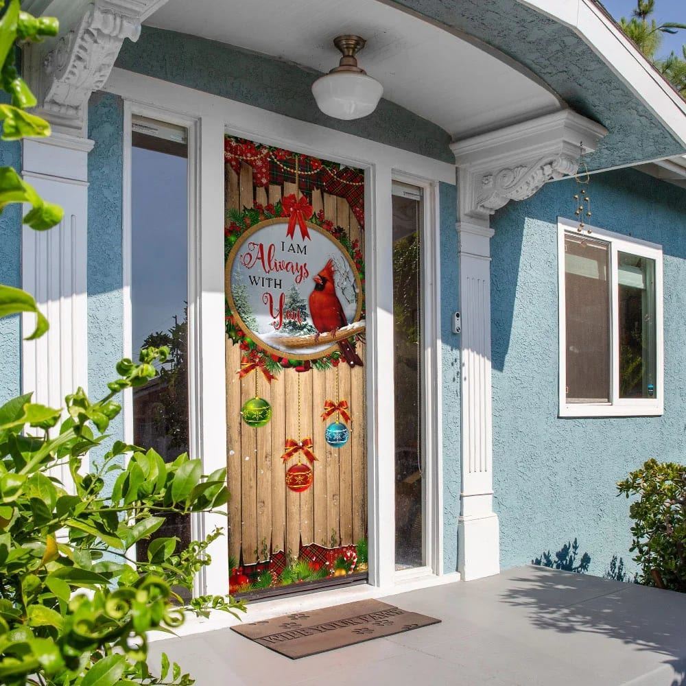 I Am Always With You Door Cover, Cardinal Door Cover, Christmas Door Knob Covers, Christmas Outdoor Decoration