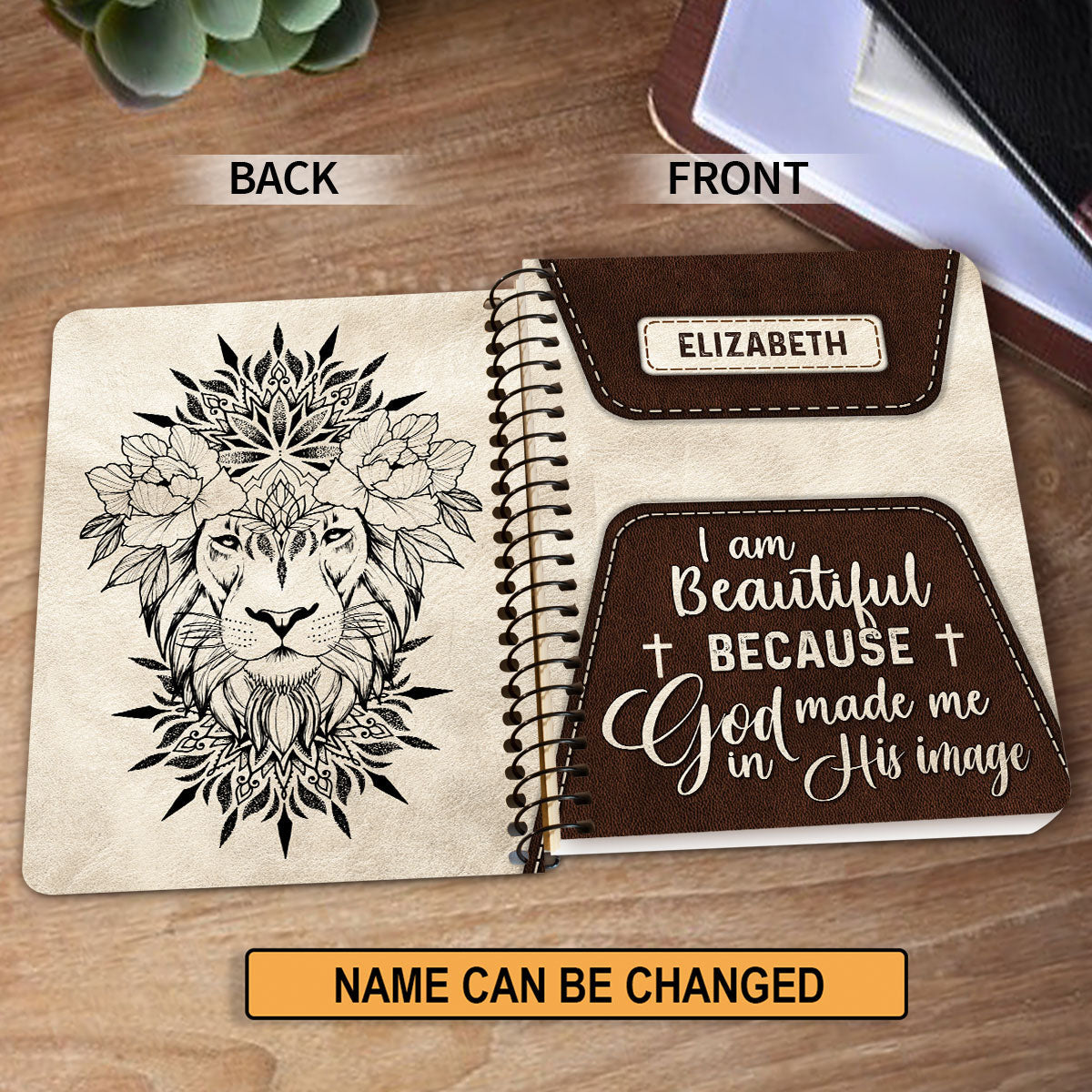 I Am Beautiful Because God Made Me In His Image Personalized Spiral Notebook, Scripture Gifts For Christian
