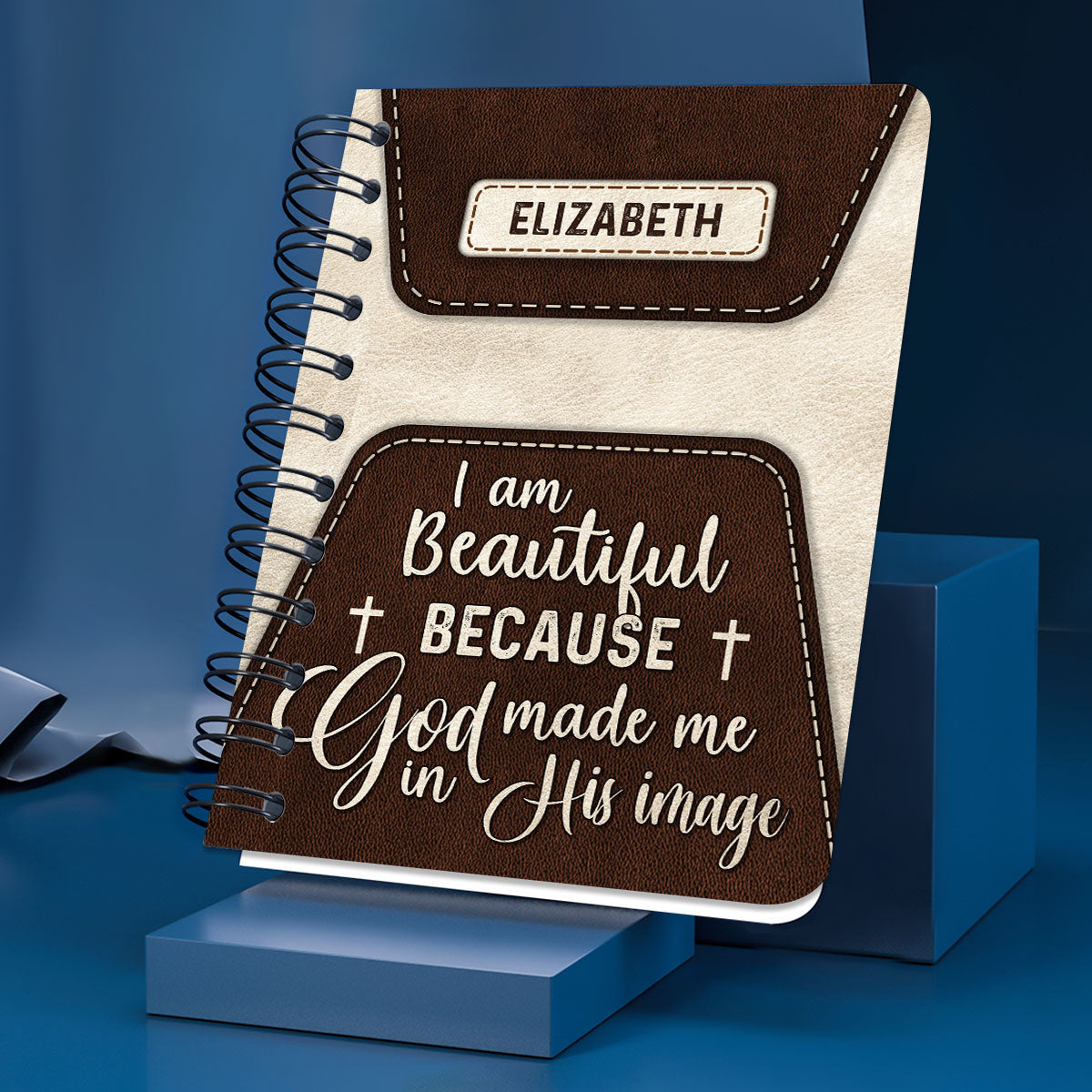 I Am Beautiful Because God Made Me In His Image Personalized Spiral Notebook, Scripture Gifts For Christian