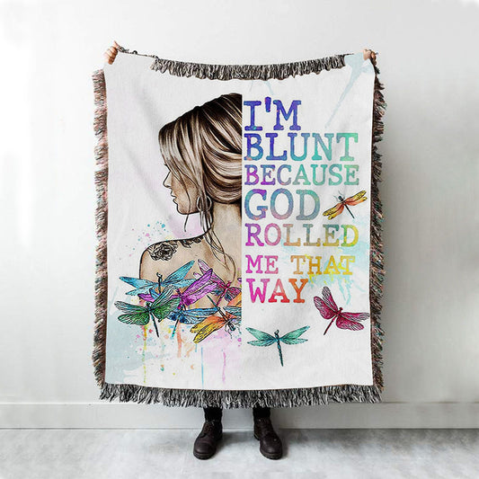 I Am Blunt Boho Hippie Throw Blanket Decor - Bohemian Woven Boho Blanket