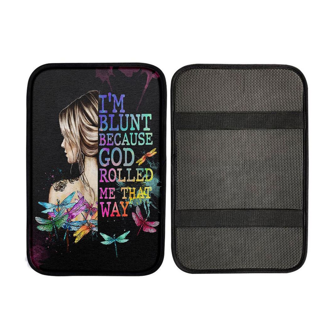 I Am Blunt Car Center Console Cover - Bohemian Car Armrest Pad - Hippie Car Armrest Pad - Trippy Car Armrest Pad