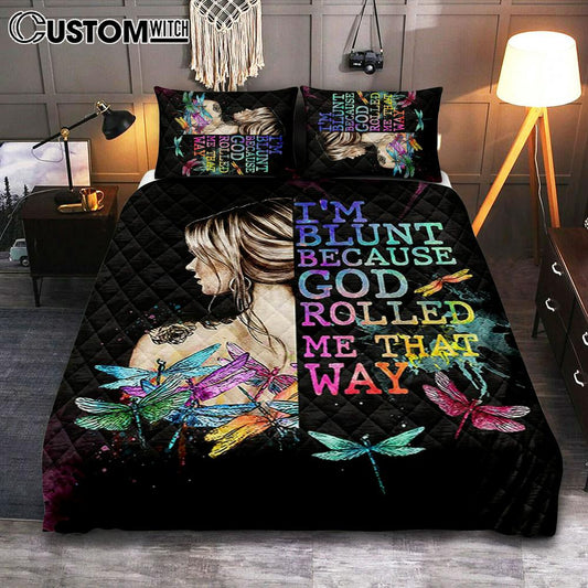 I Am Blunt Quilt Bedding Set Bedroom Decor - Bohemian Bedroom - Hippie Room Decor - Trippy Cover Twin Bedding Decor