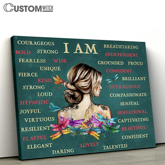 I Am Canvas Wall Art - Positive Affirmations Wall Decor - Encouragement Gifts for Women