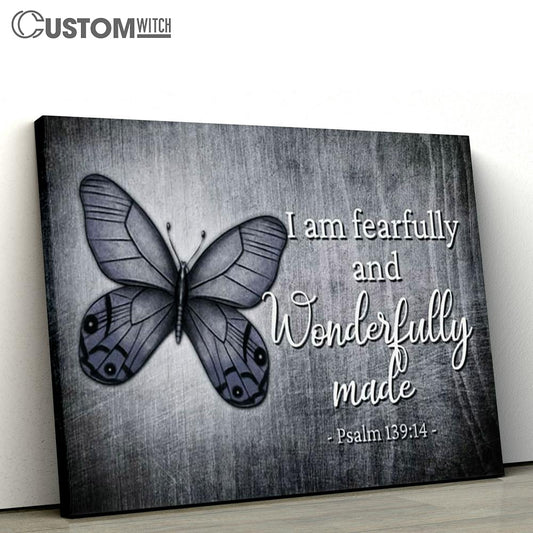 I Am Fearfully And Wonderfully Made Butterfly Canvas Prints - Religious Wall Decor - Christian Canvas Wall Art