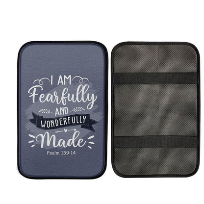 I Am Fearfully And Wonderfully Made Psalm 13914 Car Center Console Cover, Christ Car Armrest Accessories
