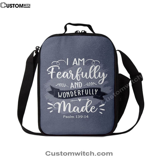I Am Fearfully And Wonderfully Made Psalm 13914 Lunch Bag, Christian Lunch Bag, Religious Lunch Box For School, Picnic
