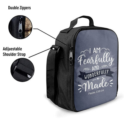 I Am Fearfully And Wonderfully Made Psalm 13914 Lunch Bag, Christian Lunch Bag, Religious Lunch Box For School, Picnic