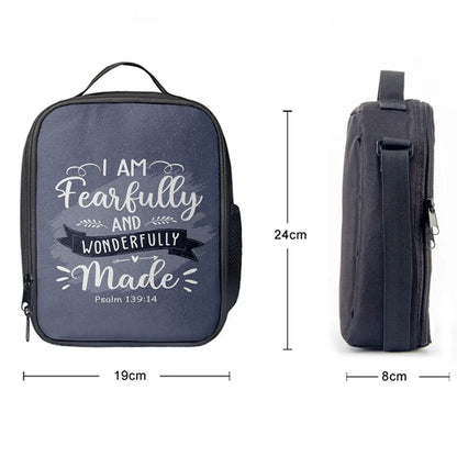 I Am Fearfully And Wonderfully Made Psalm 13914 Lunch Bag, Christian Lunch Bag, Religious Lunch Box For School, Picnic