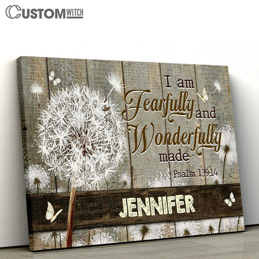 I Am Fearfully And Wonderfully Made Psalm 13914 Personalized Canvas Prints - Religious Wall Decor - Christian Canvas Wall Art