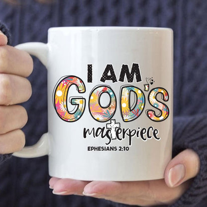 I Am God'S Masterpiece Ephesians 210 Coffee Mug, Christian Mug, Bible Mug, Faith Gift, Encouragement Gift