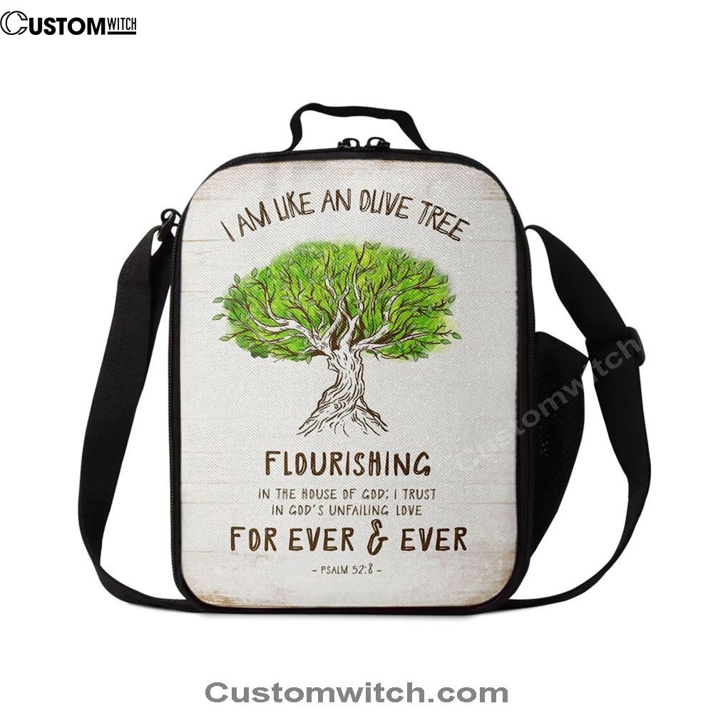 I Am Like An Olive Tree Flourishing In The House Of God Lunch Bag, Christian Lunch Bag, Religious Lunch Box For School, Picnic