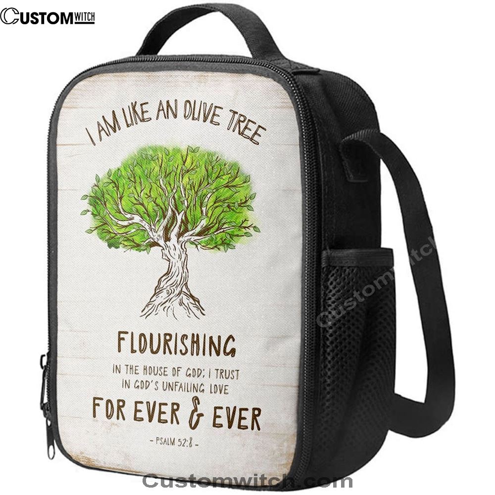 I Am Like An Olive Tree Flourishing In The House Of God Lunch Bag, Christian Lunch Bag, Religious Lunch Box For School, Picnic